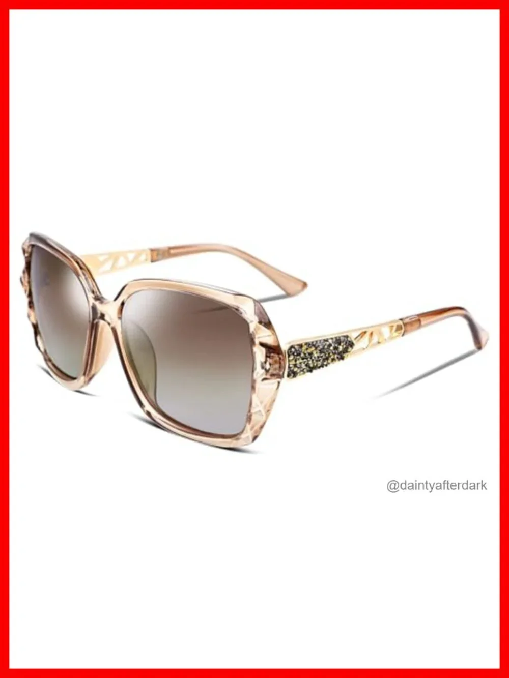Women's Polarized Square Sunglasses Sparkling Composite Frame